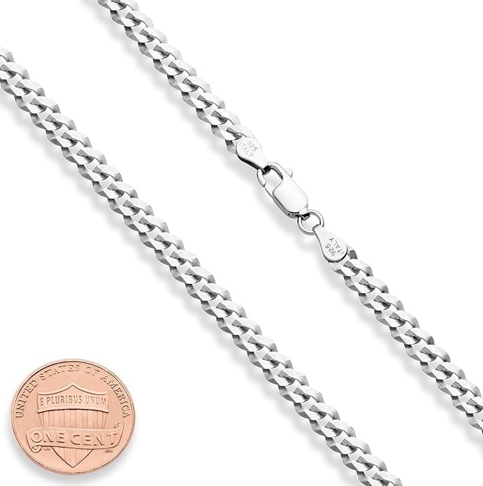 Cuban Link Chain 5mm 925 Silver Sizes 16 in – 26 in