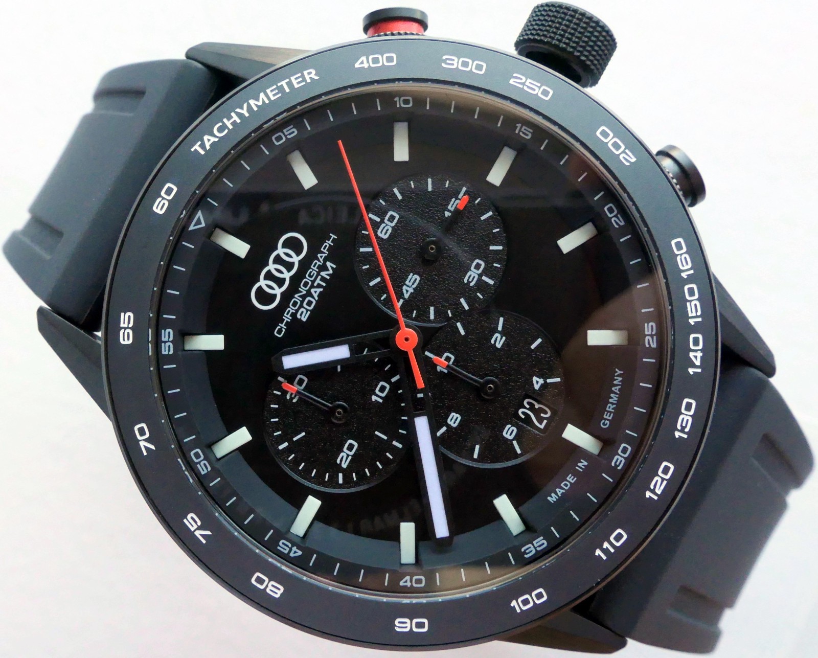 Audi Sport Driver Diver Racing Car Accessory Chronograph Made in Germany Watch