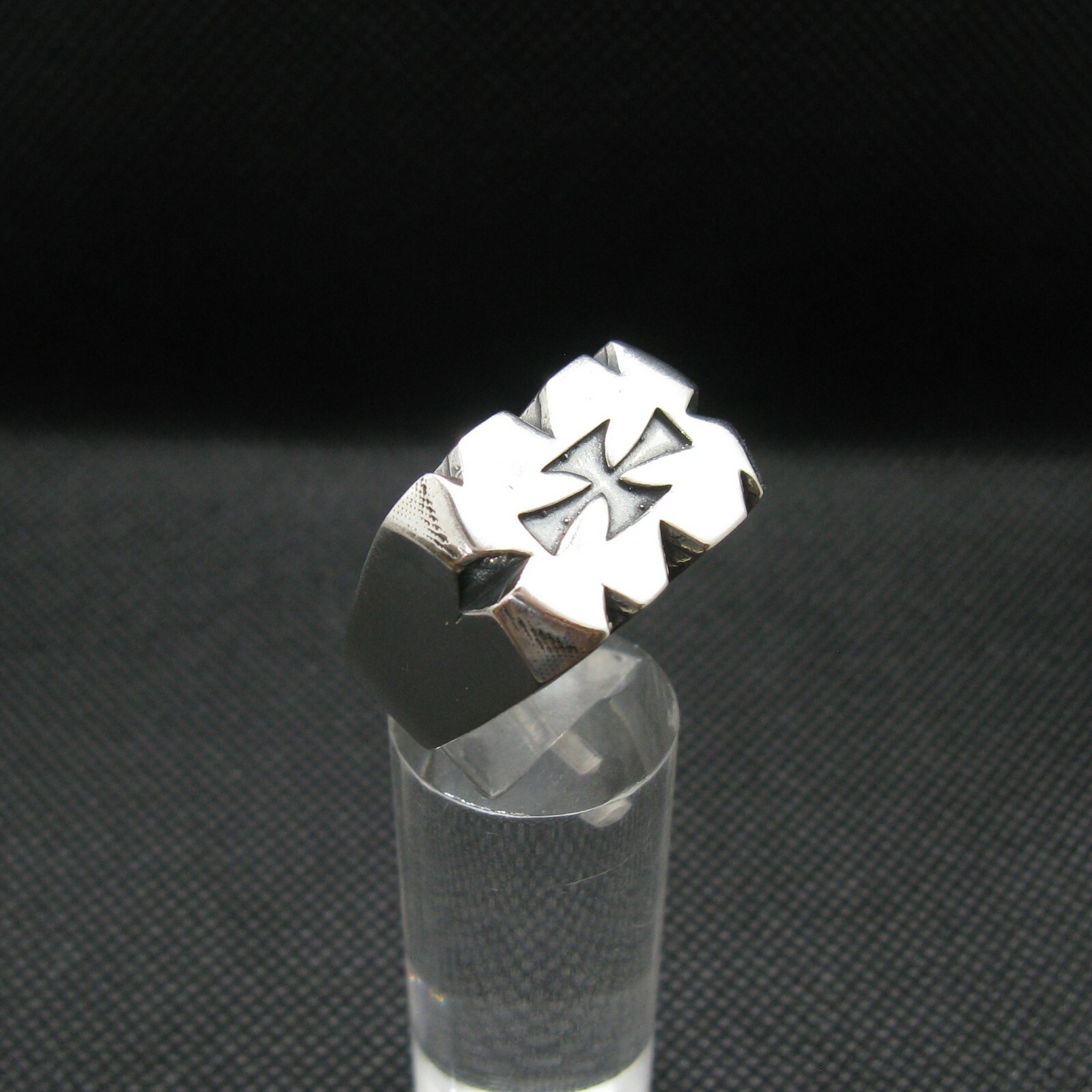Sterling Silver Men Ring Cross Genuine Solid Hallmarked 925 Handmade