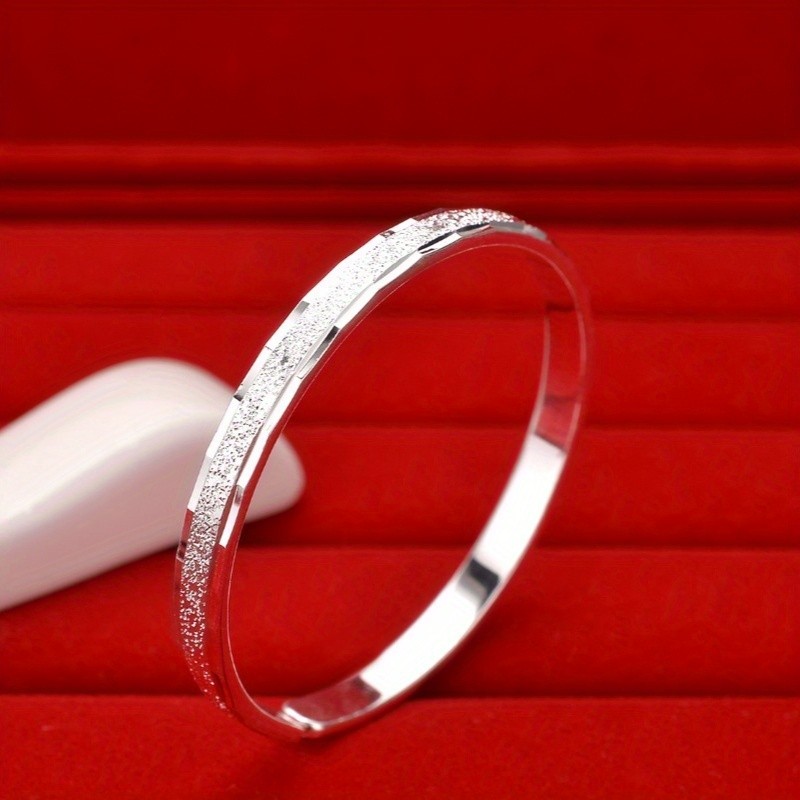 Silvery Women’s Fashion Simple Opening Bracelet Adjustable Copper Bracelet