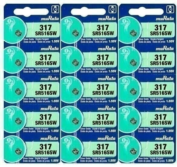 10 Sony Silver Oxide 317 1.55V Batteries