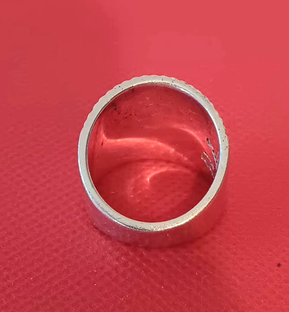 Column Ring 925 Silver Beautiful Good Condition Sz.8