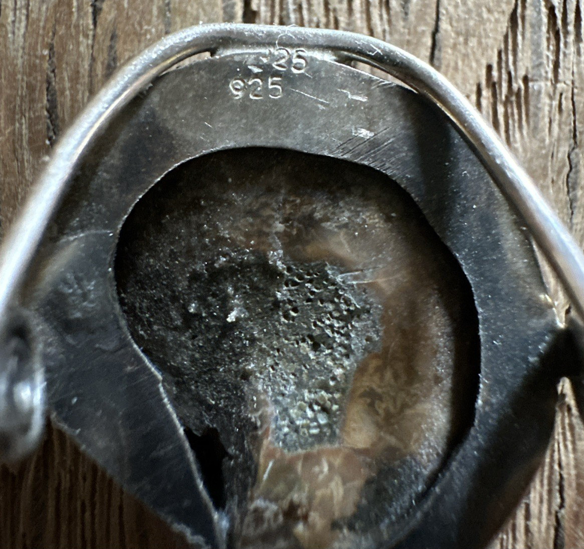 Sterling Silver Ammonite Natural Fossil Ring Size 6