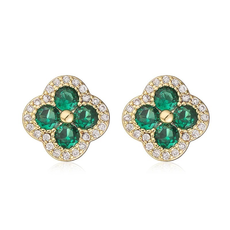 HECHENG,18K Gold-plated CZ Flower Shape Earings Women Romantic Jewlery Gift-US