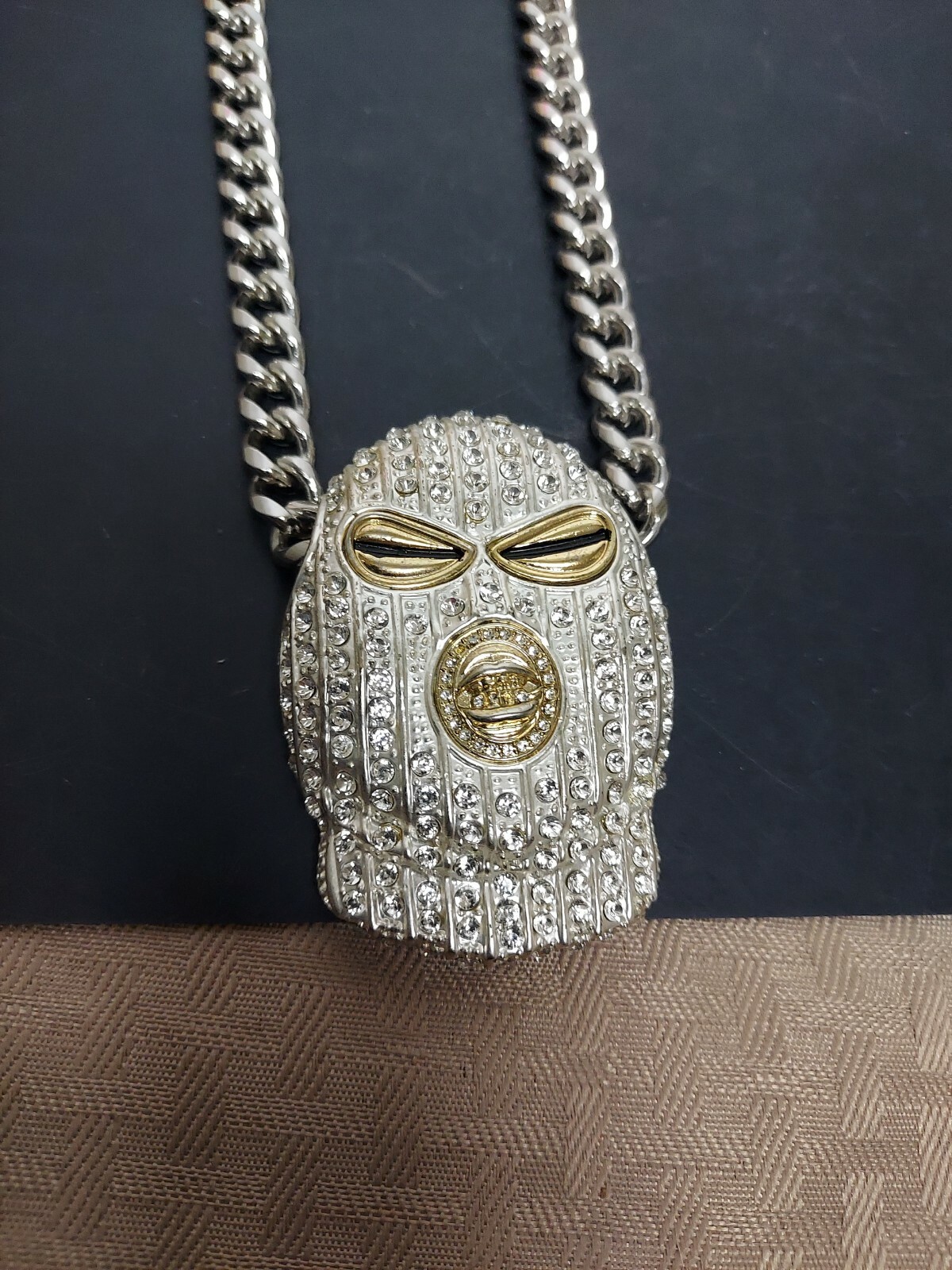 Bling Only Men’s Goon Ski Mask Necklace Very Heavy Old School 90s