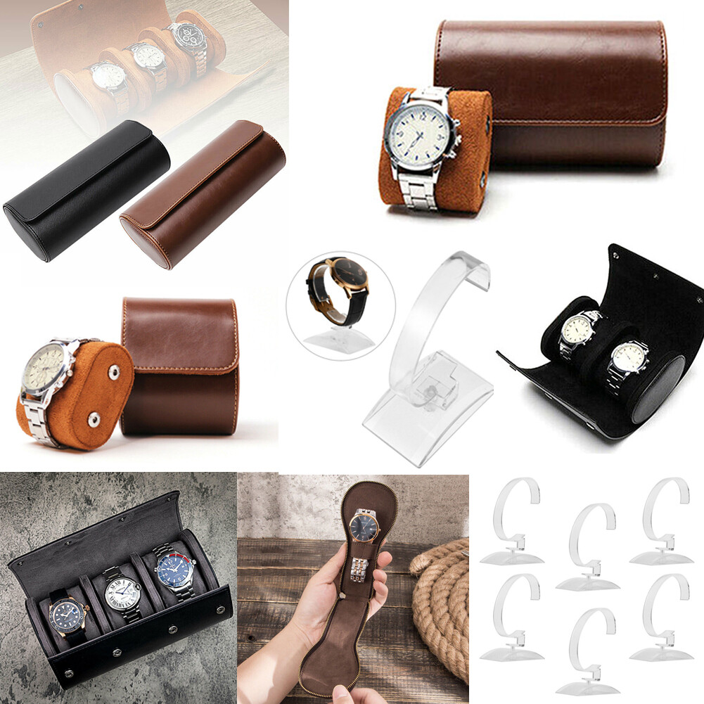 Watch Roll Travel Case Portable Leather Display Watch Jewelry Storage box NEW#