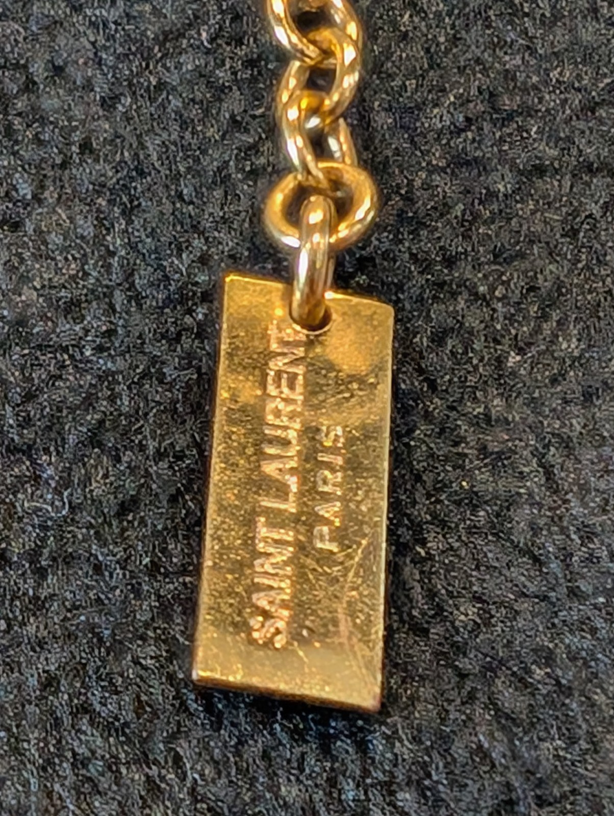 Yves Saint Laurent Cassandra Tassel Pendant Necklace Metal Gold Chain Women’s