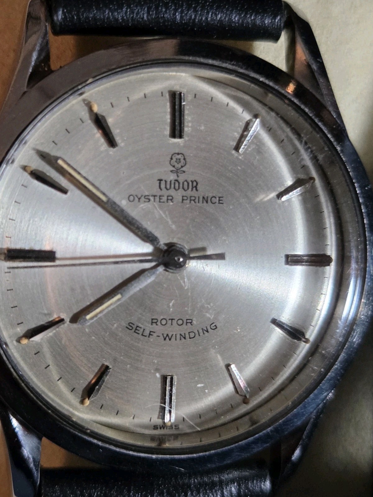 Vintage Tudor Oyster Prince 7967 Automatic Rose Dial Rolex Crown & Caseback Swis