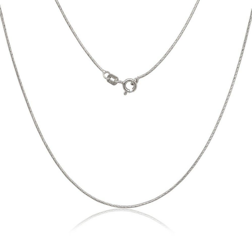 Sterling Silver Diamond Cut Snake Chain – Rhodium Plated