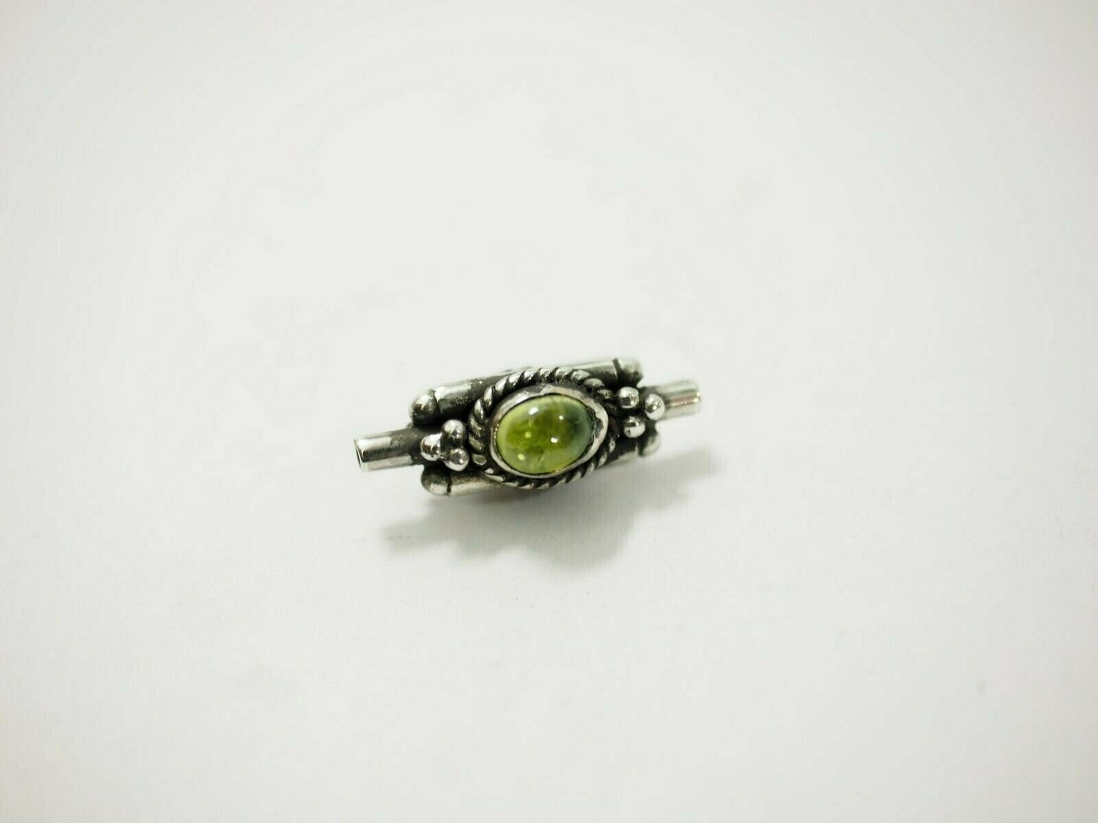 Cute handmade Two Stone Peridot Bali Bead Sterling Silver 18.8mm x 9.2mm