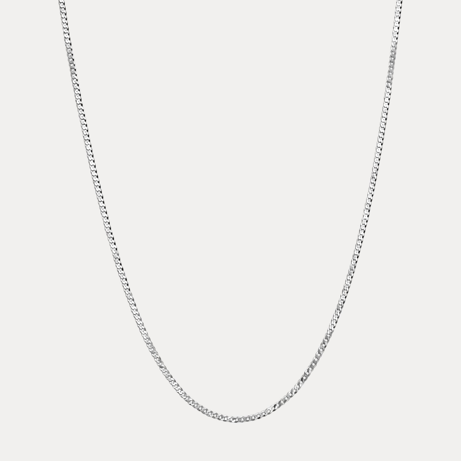 925 Sterling Silver 3mm Flat Curb Cuban Necklace – Silver/Gold/Rose Gold ITALY