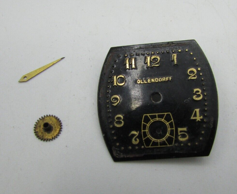 OLENDORF WATCH PARTS 24.7mm 17j MOVEMENT w/ GOOD BAL + 2nd MOVEMENT + DIAL W38