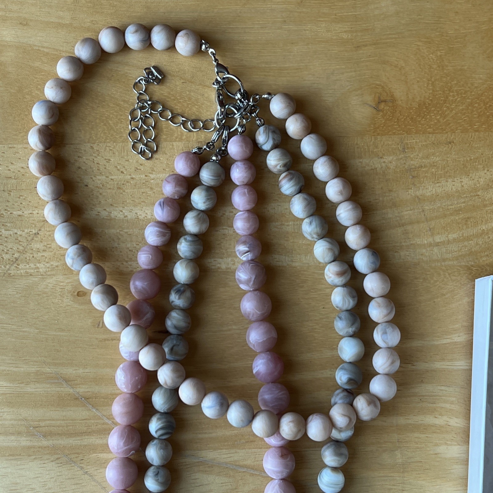 Premier Designs Choker Necklace Beige & Light Rose NIB