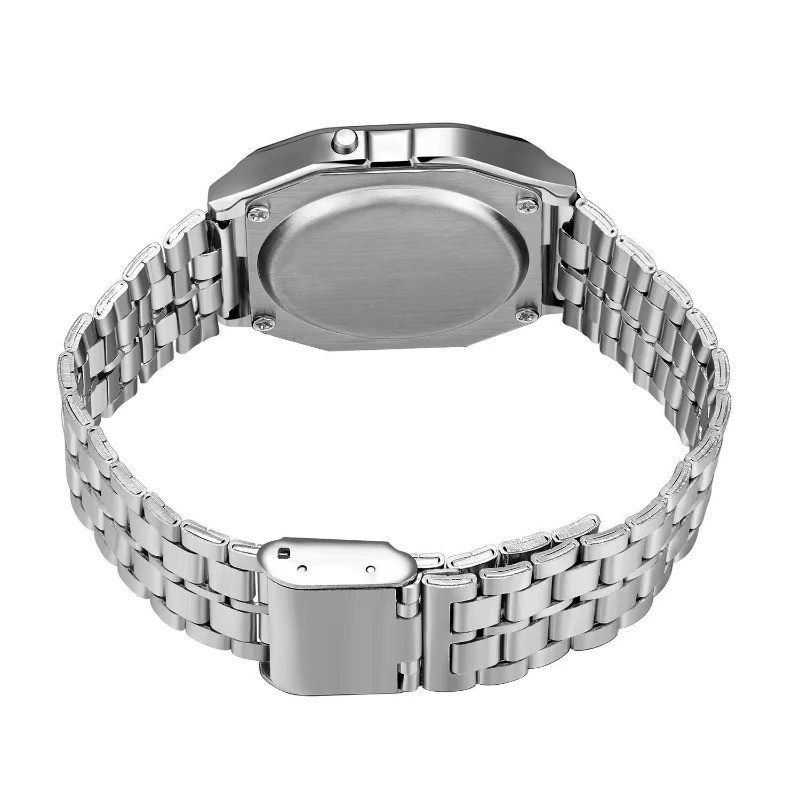 F-91W-1 Men’s Digital Silver Steel Watch Classic Alarm Light Waterproof
