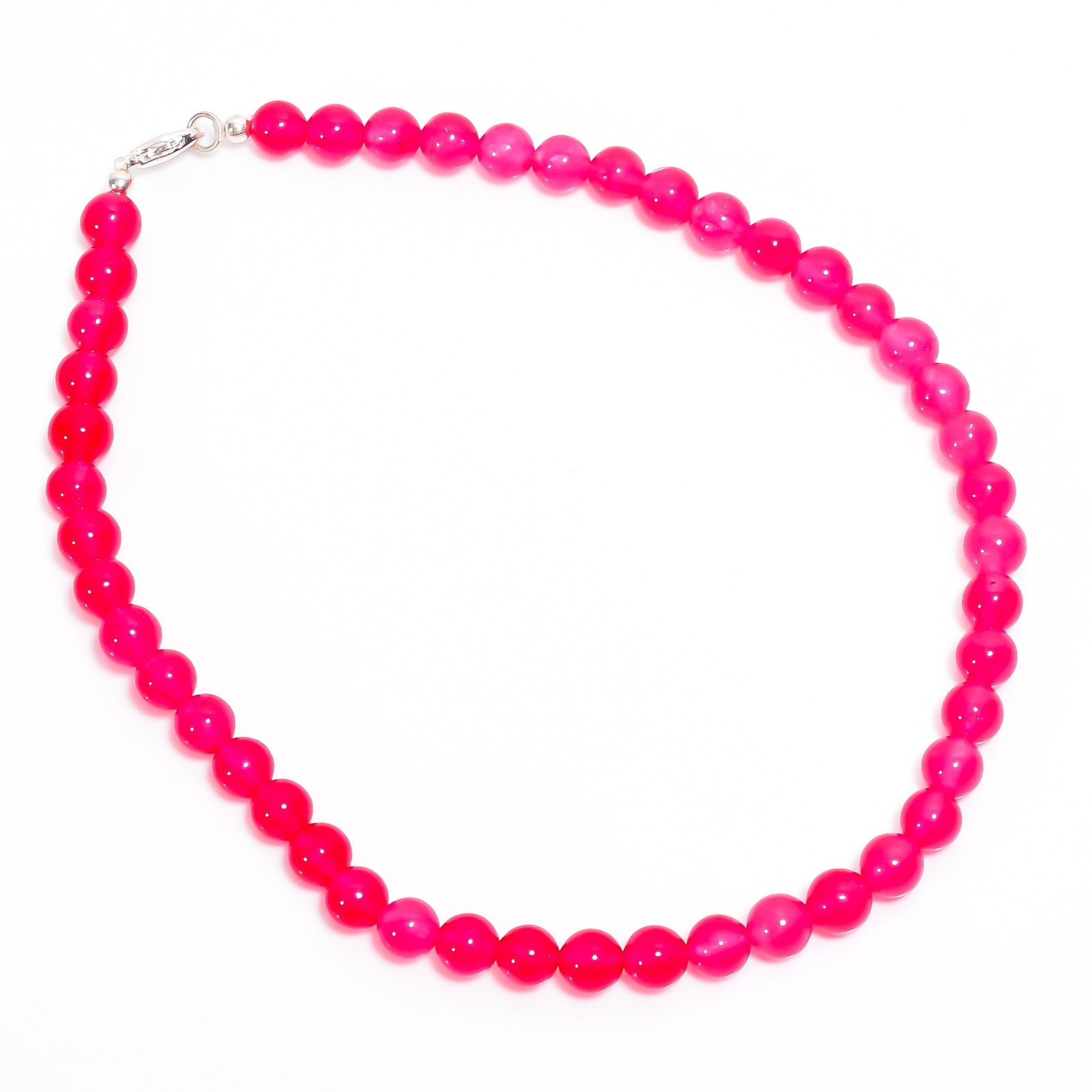 Natural Jade Gemstone Round 8 mm Smooth Beads 15.5″ Stretchable Necklace NN-61