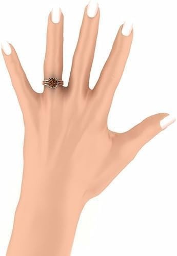 4Ct Round Lab Created Brown Diamond Solitaire Wedding Ring 14K Rose Gold Plated