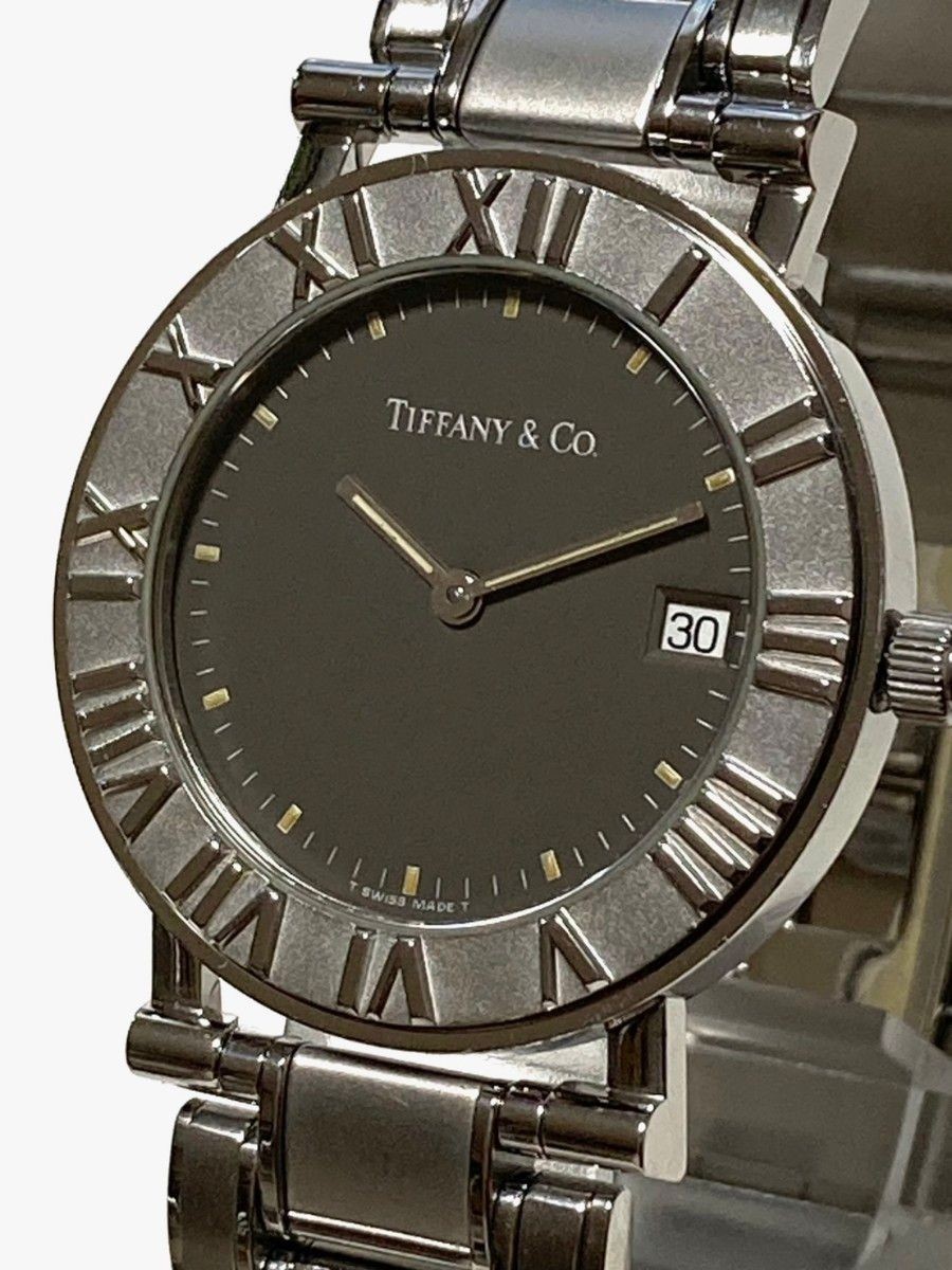 [B1P] Tiffany Atlas Gray Dial Boys Size Quartz Stainless Steel Watch [t9n]