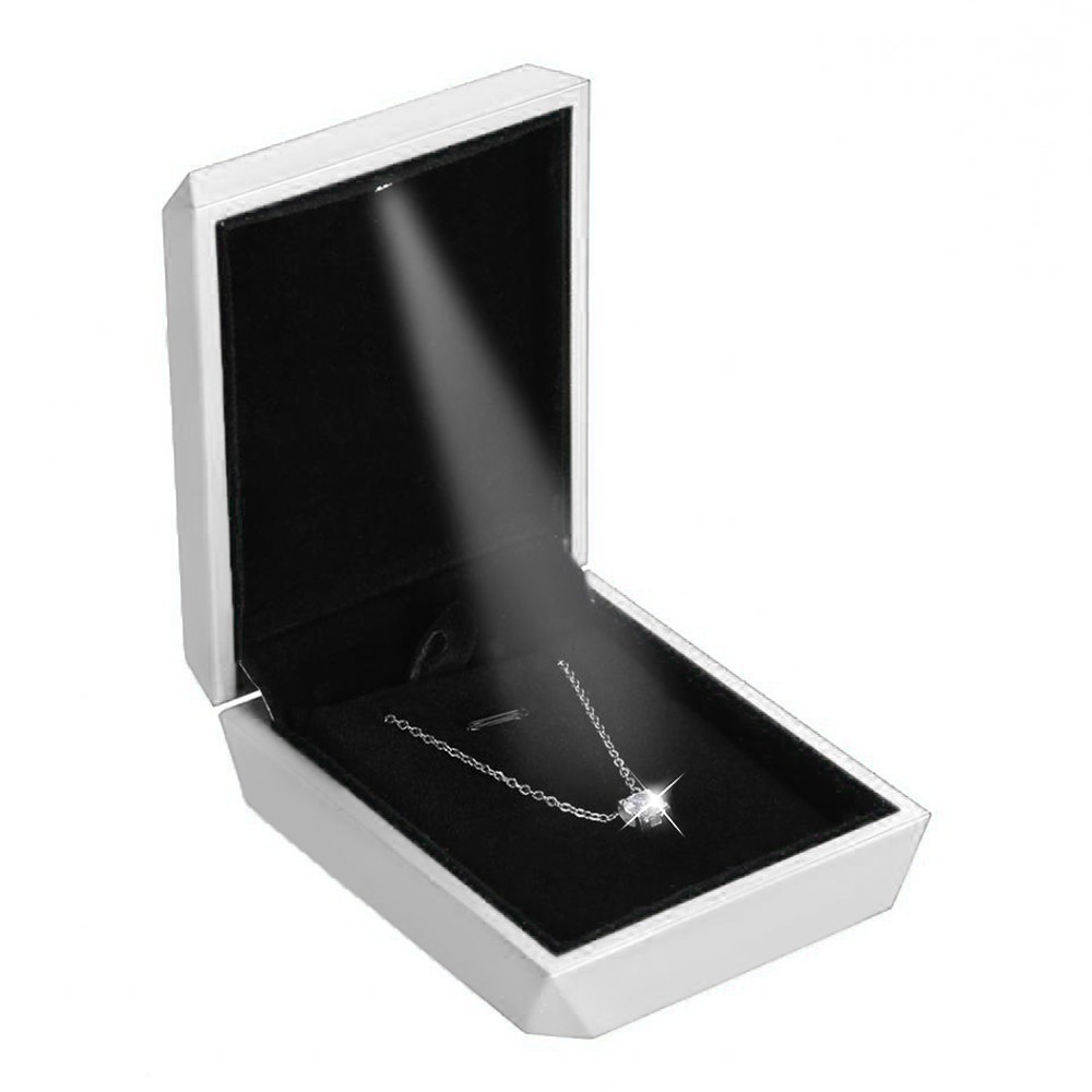 1/5/10x Necklace Pendant Box with LED Jewelry Storage Display Case for Wedding