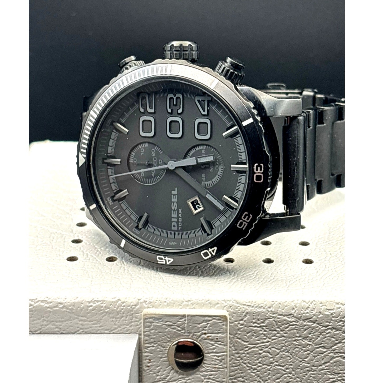 Diesel DZ4326 Men’s Double Down Chronograph Black Stainless Steel Watch NWOT