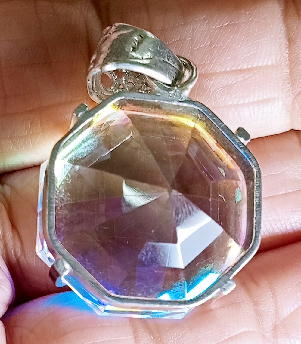 Mystic Topaz Fancy HexaCut 78.30 Ct Natural Loose Gemstone Pendant EGL Certified