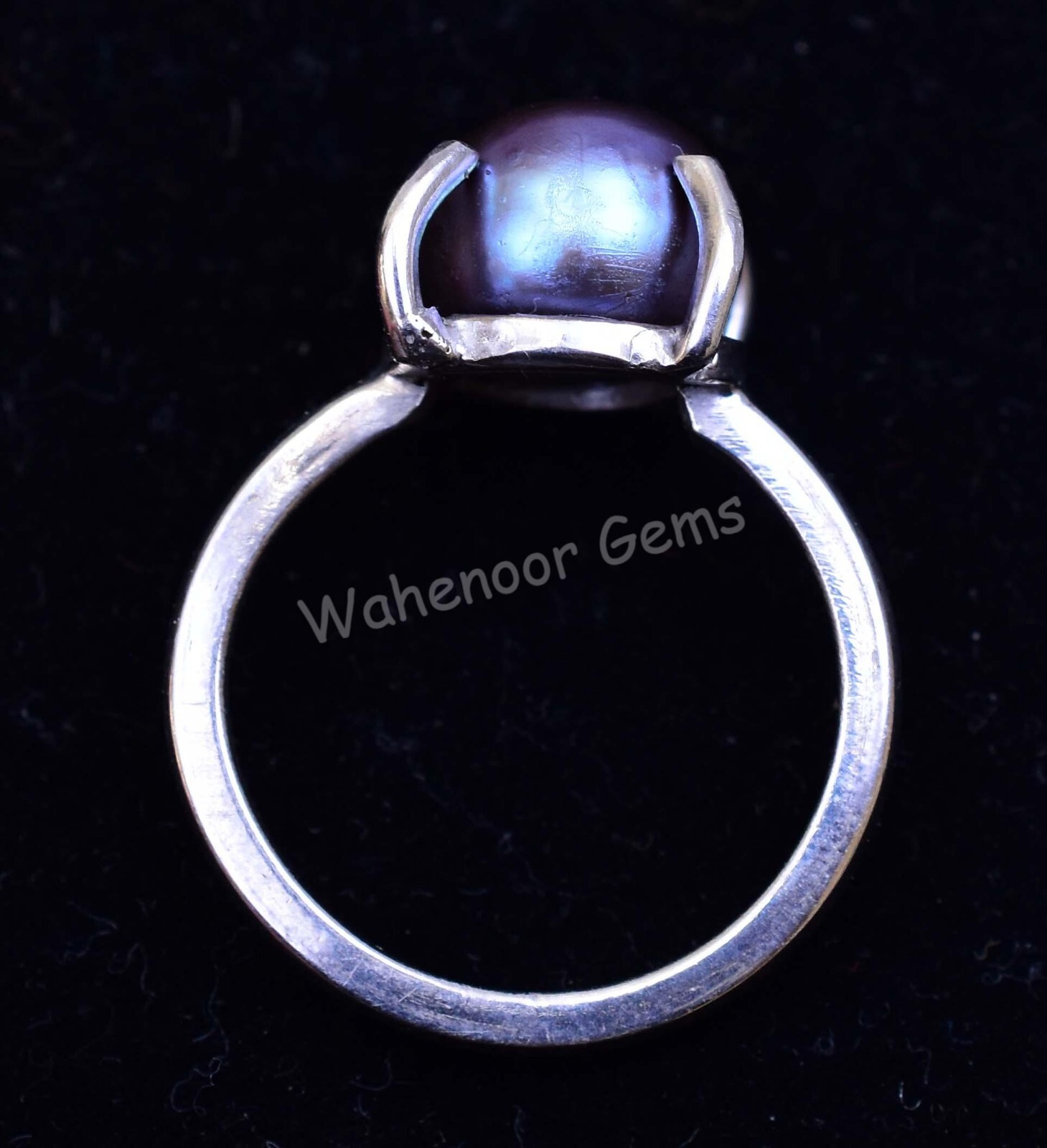 Natural Tahitian Gray Blue South Pearl 925Sterling Silver Ring Wedding Certified