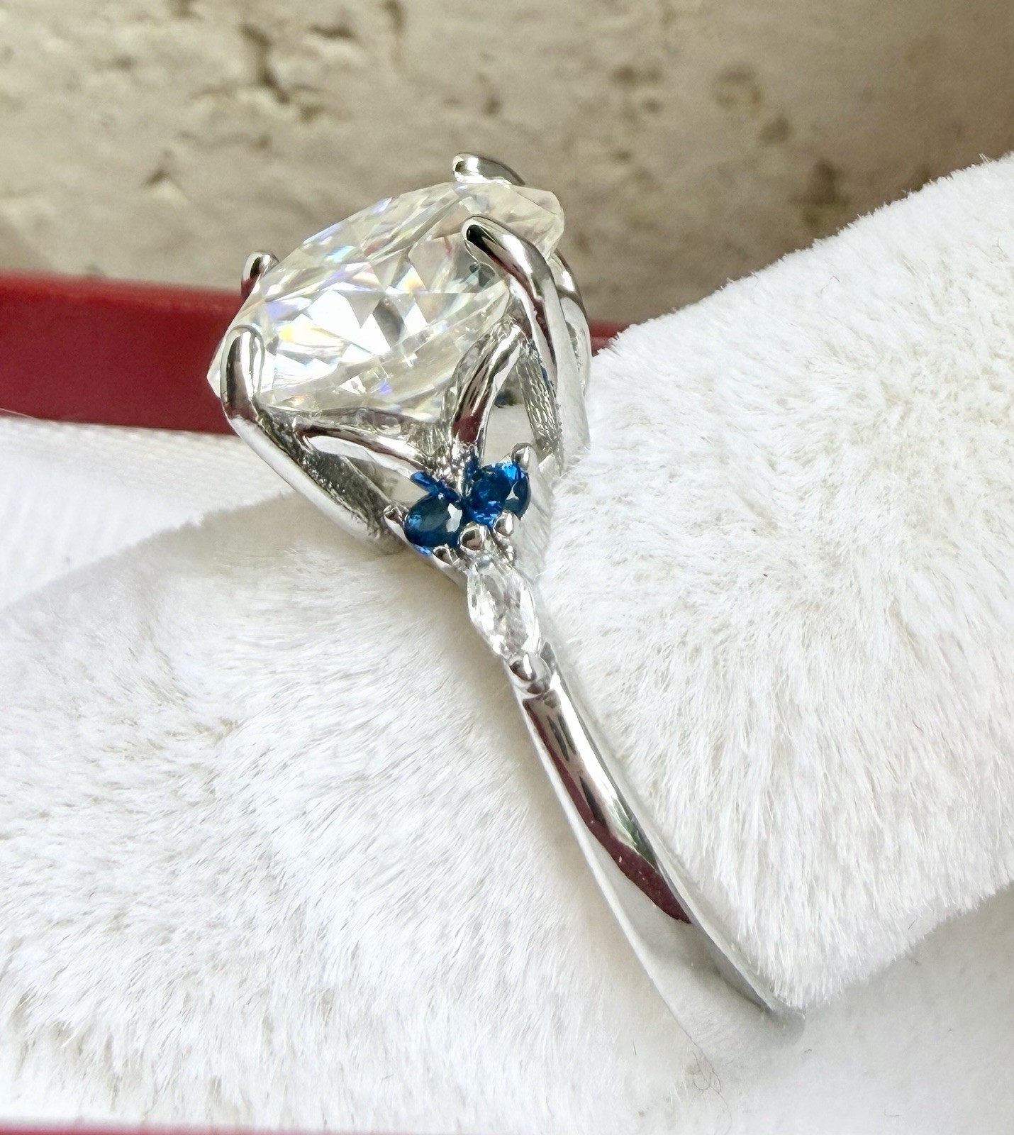 Genuine Moissanite Ring 4 Ct Size 6.25 GRA Certified S925 Lab Sapphire