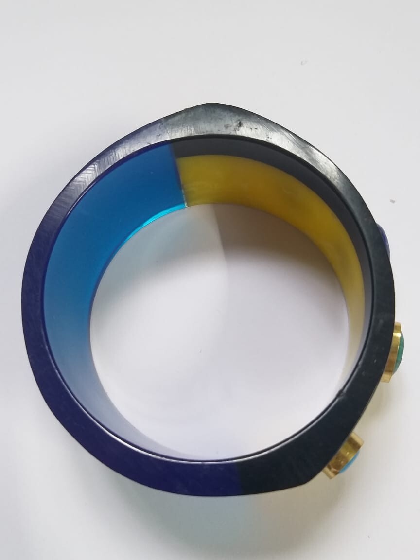 Beautiful Double Color Resin Bangle Bracelet Handmade Bangle Summer Jewelry Gift