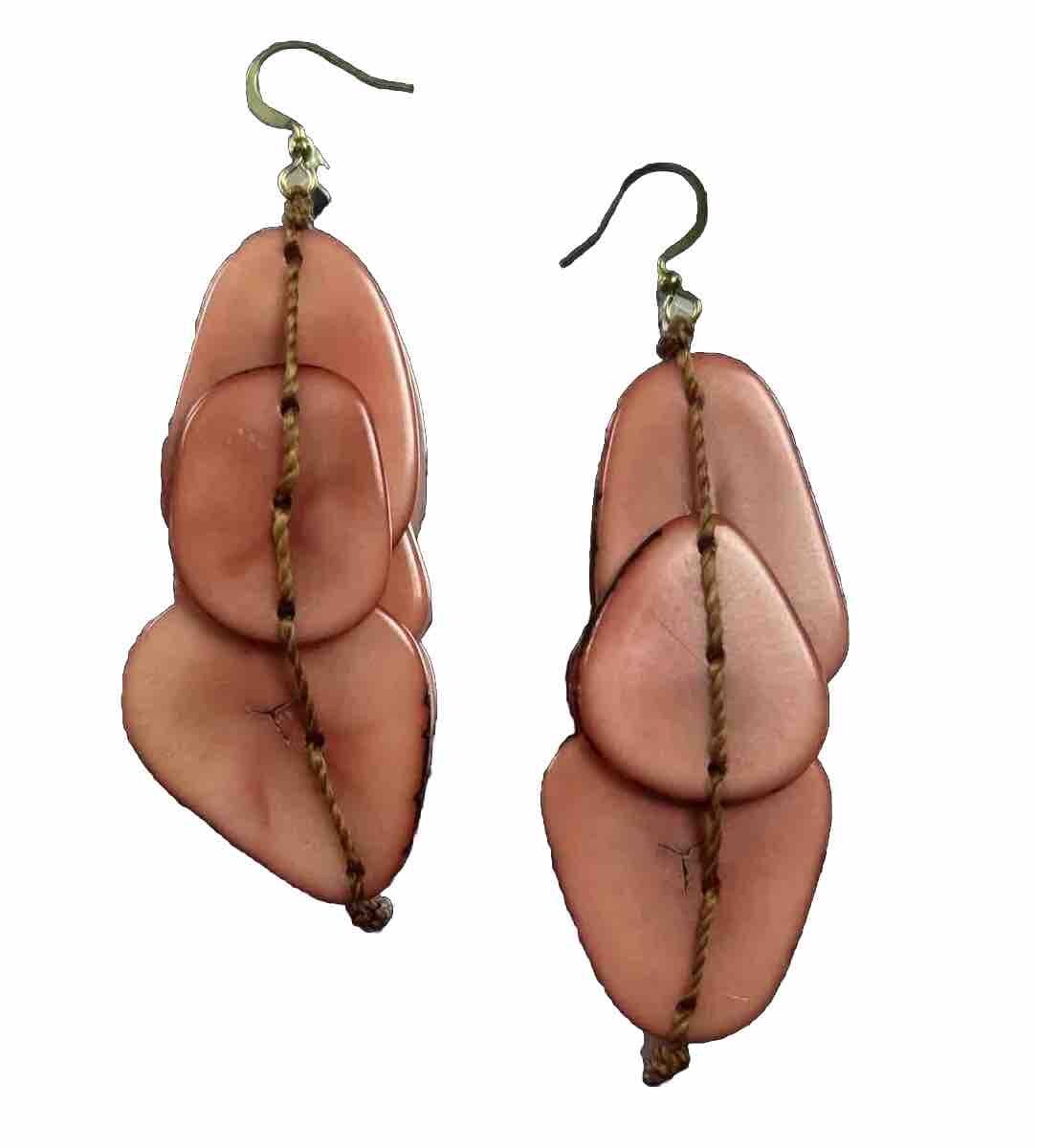 Fair Trade Tagua Nut Organic Earrings Jewelry (Sustainable & Eco-Friendly)