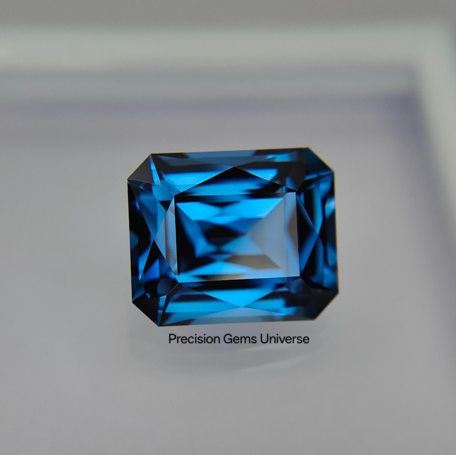 7.20 Ct Lab Blue Spinel, Precision Cut Radiant Spinel, 12×10 mm Radiant Cut
