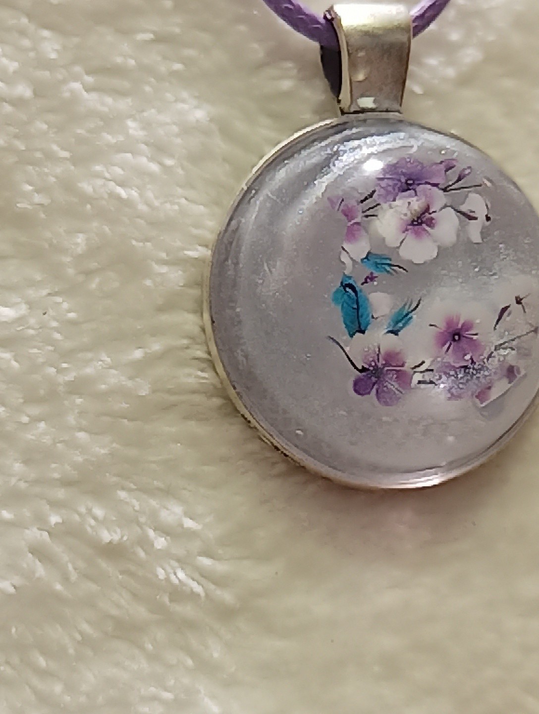 Resin Pendant Necklace Hand Crafted