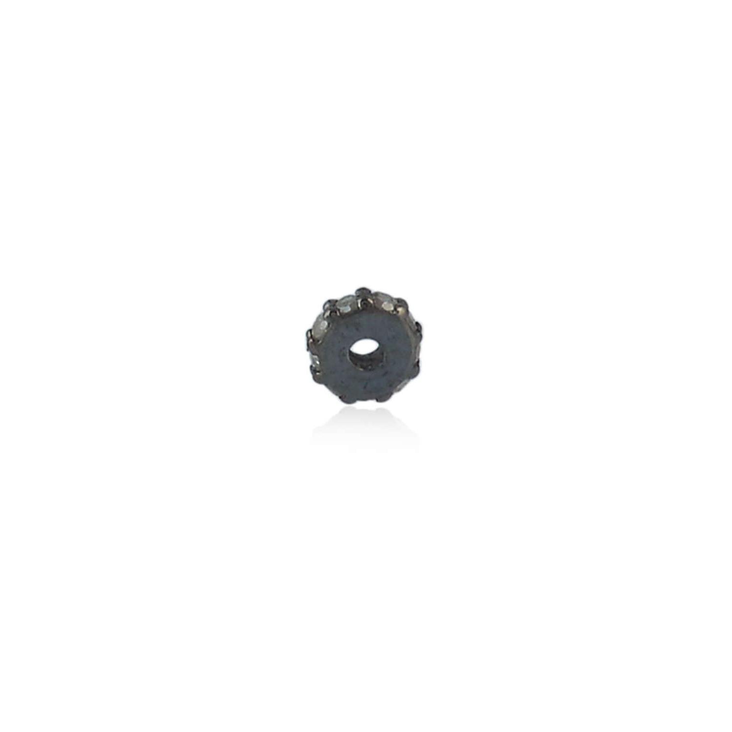 0.05ct Diamond Rondelle Wheel Spacer Finding 925 Starling Silver
