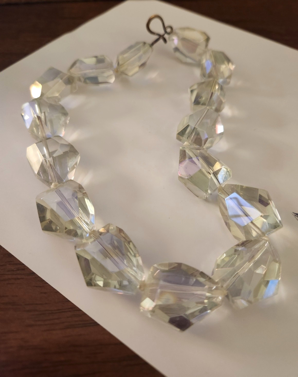Radiant Rainbow Aurora Borealis Crystal Choker – Faceted Chunky AB Necklace