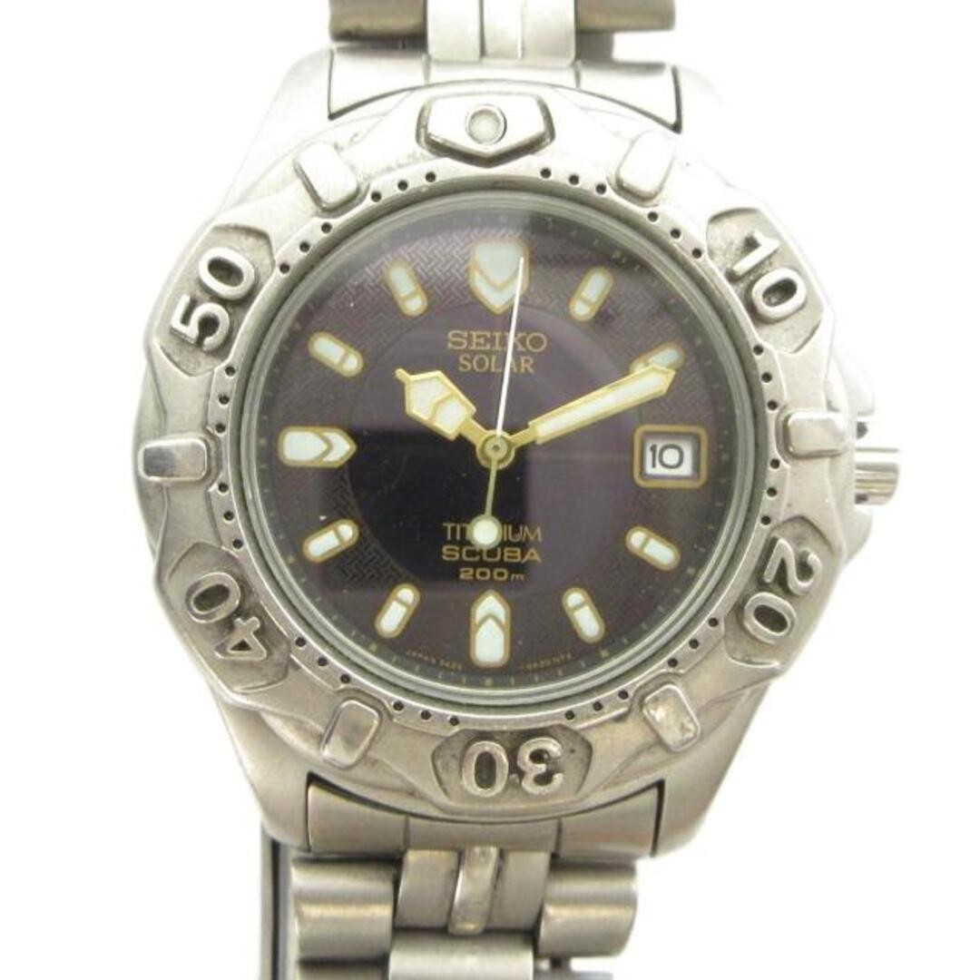 Seiko Diver Solar Titanium Watch 200M Women’s Silver 5K25-0A10