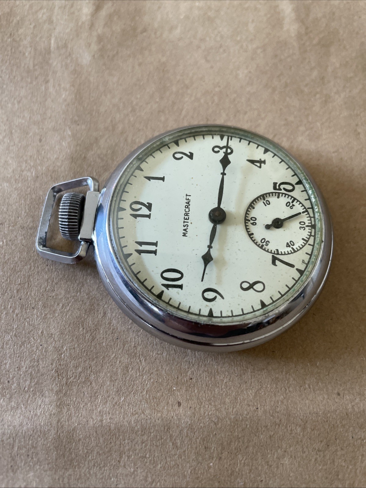 Mastercraft Mechanical Wind Up Vintage Pocket Watch In Good Condition