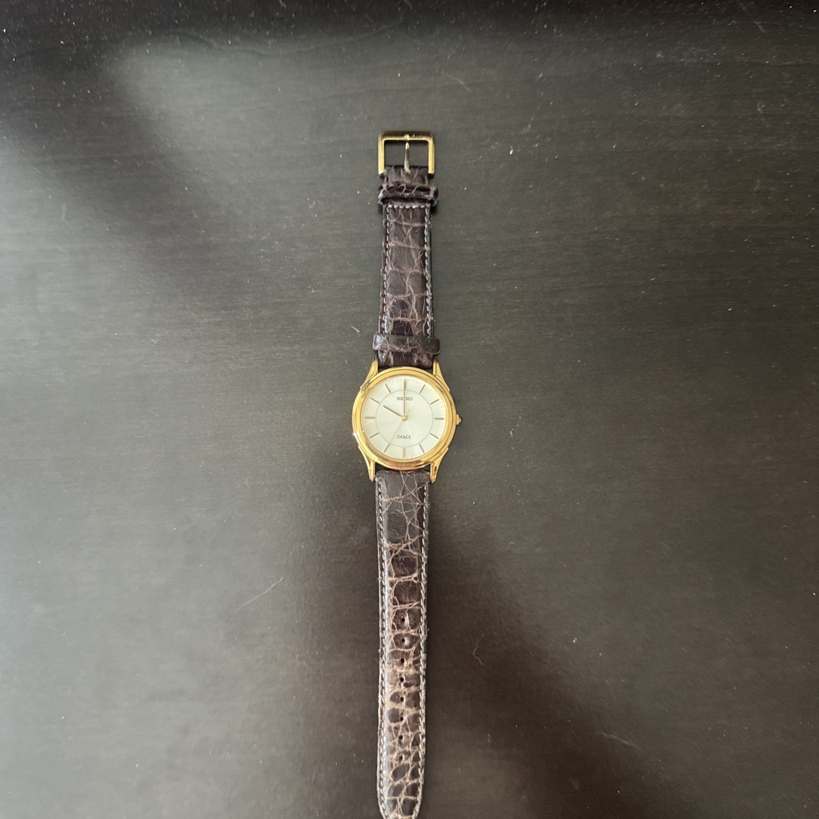 Seiko Dolce Gold HAQ Quartz Mens Watch 5E31-7A40 Vintage 1996