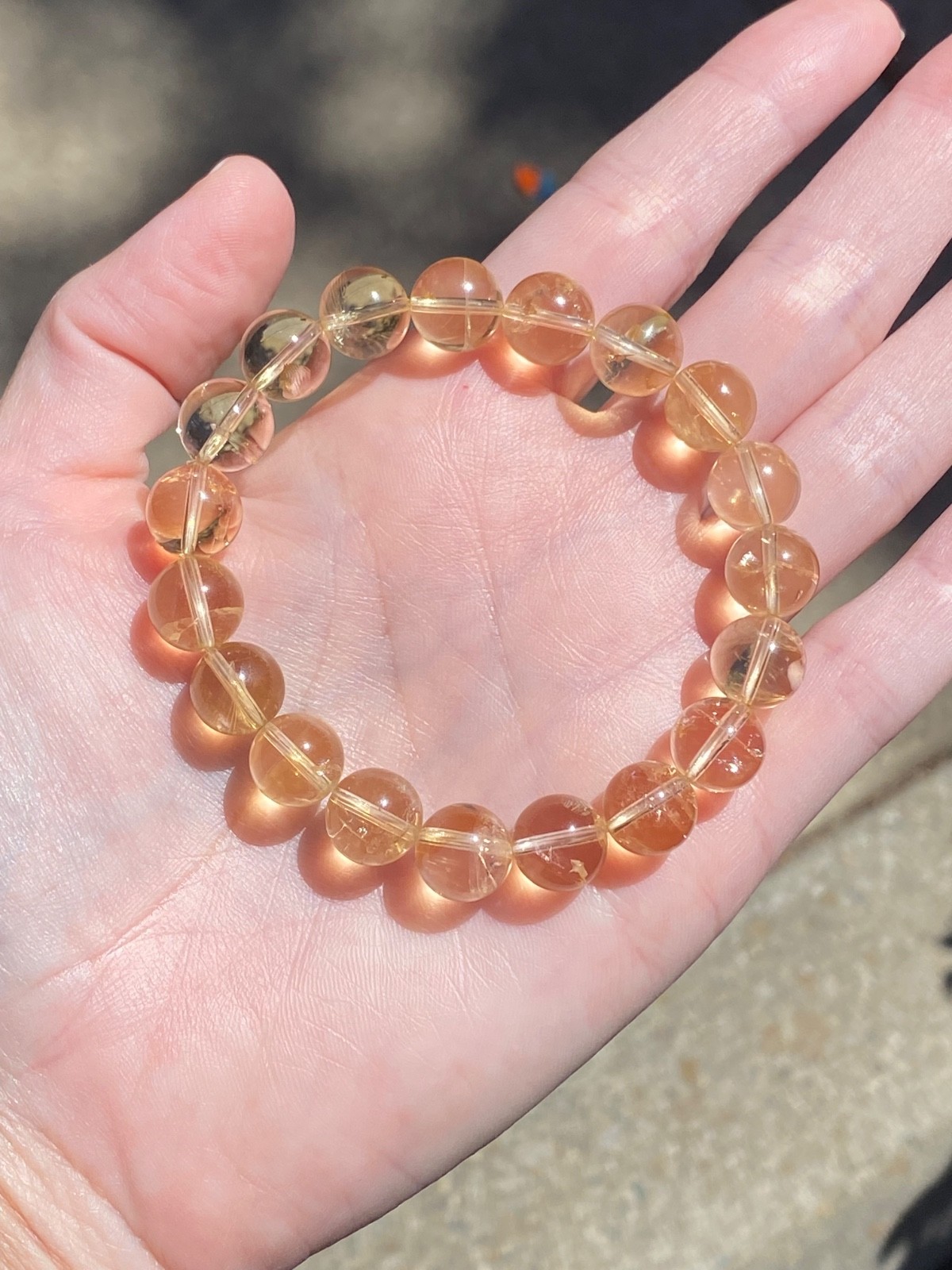 Natural Citrine Bracelet – 10.8mm Genuine Golden Citrine Crystal Bracelet
