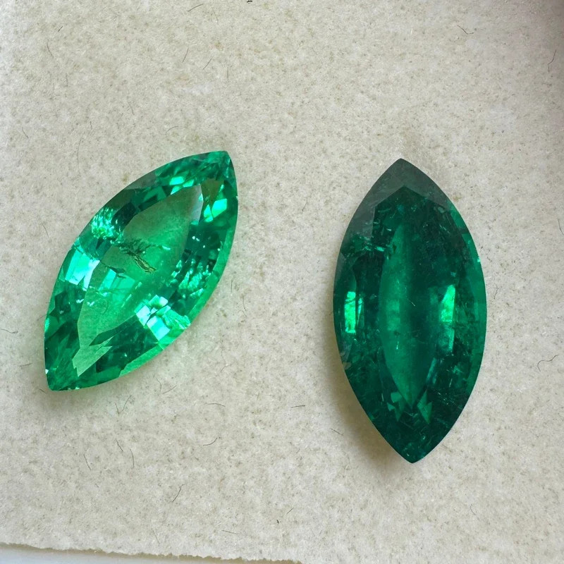 AGL Marquise Cut Lab Grown Colombia Emerald 0.42-4.2CT Gemstones for DIY Jewelry