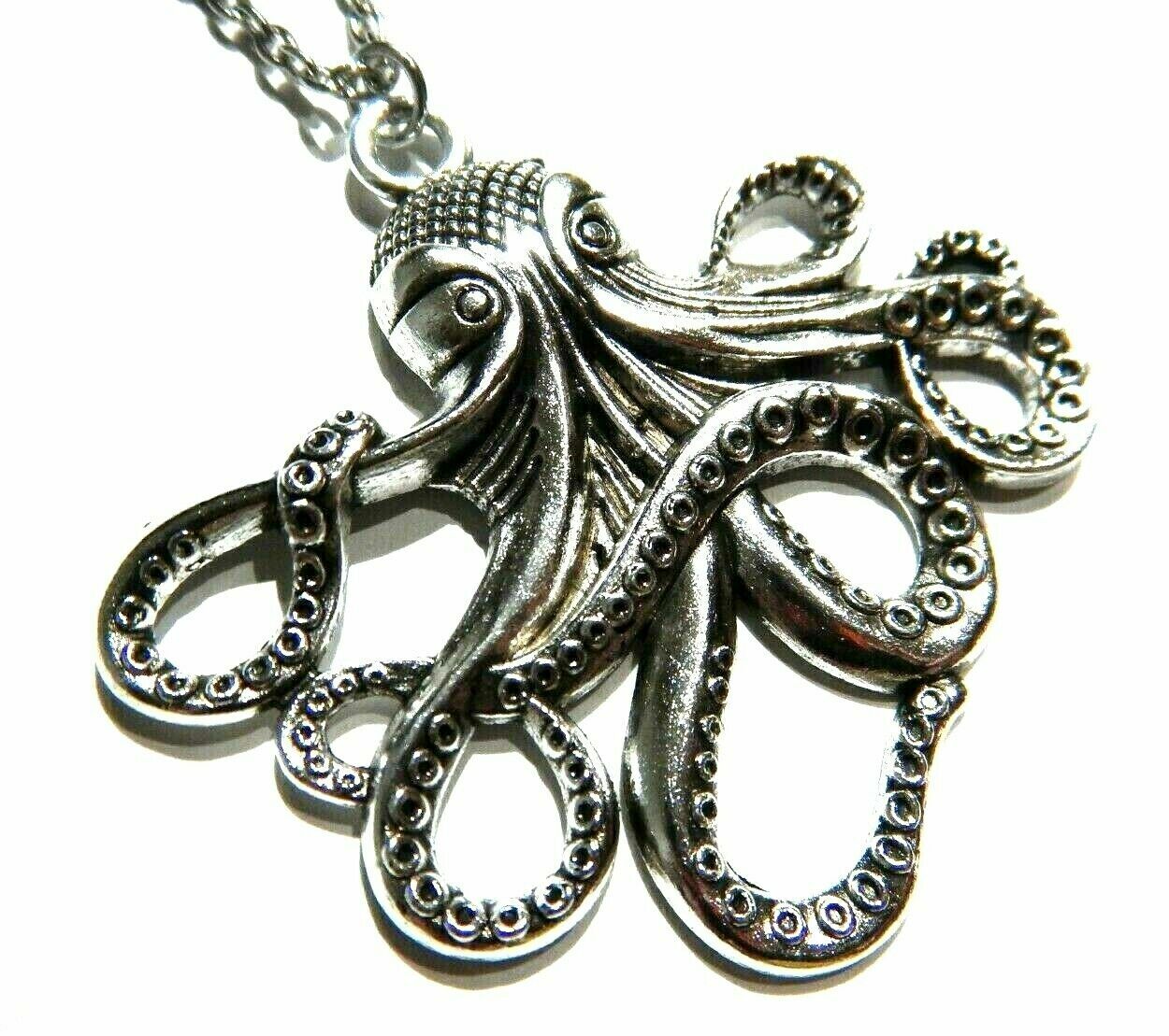 OCTOPUS PENDANT NECKLACE kraken Cthulhu squid HP Lovecraft steampunk R6