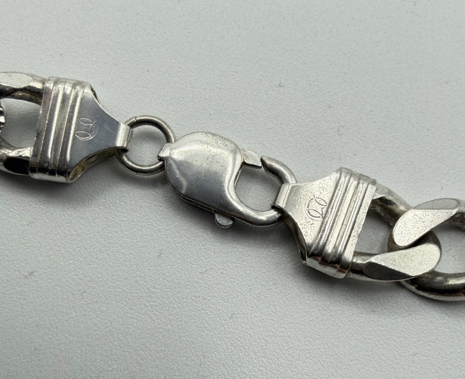 122g VTG Sterling Silver 925 Large Figaro Link Chain Necklace Heavy Size 21-1/2”