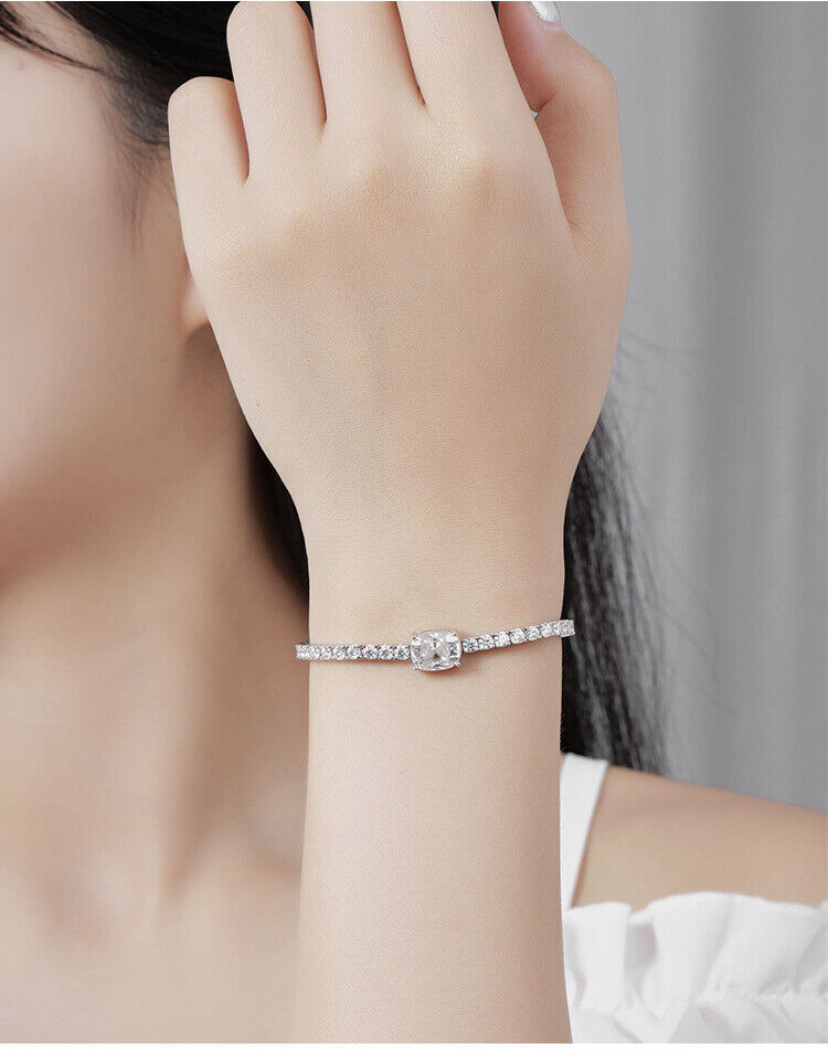 31CTW D Color VVS1 MOISSANITE Tennis Bracelet 925 Sterling Silver Passes Tester