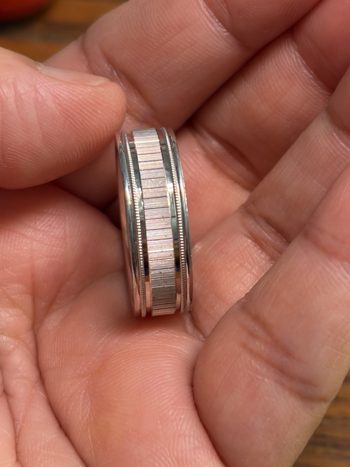 935 argentium silver Satin Finished Band 7mm Size 10
