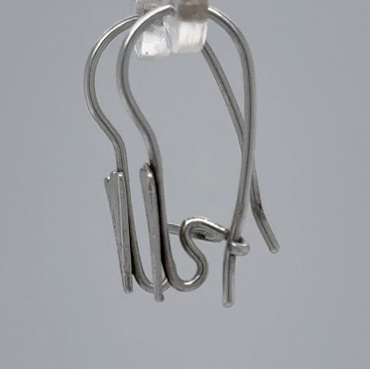 Pair of 925 STERLING SILVER Kidney Wire Hoops Earrings DIY Findings #24