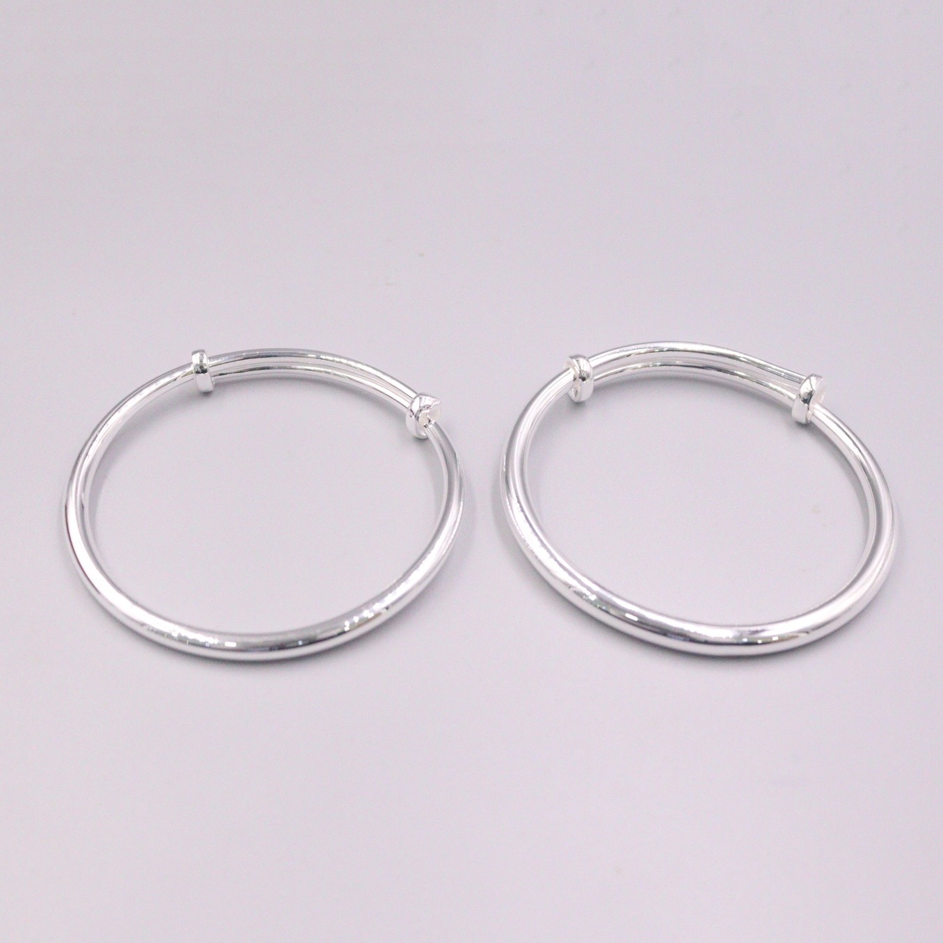 1pcs Real 999 Silver Bracelet For Women Polish Surface 55-60mm Silver Bangle