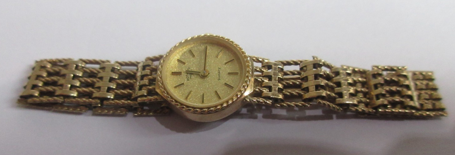 9ct Gold Rotary Watch Quartz 150mm Hallmarked 13g With Mechanism & 2 extra Links