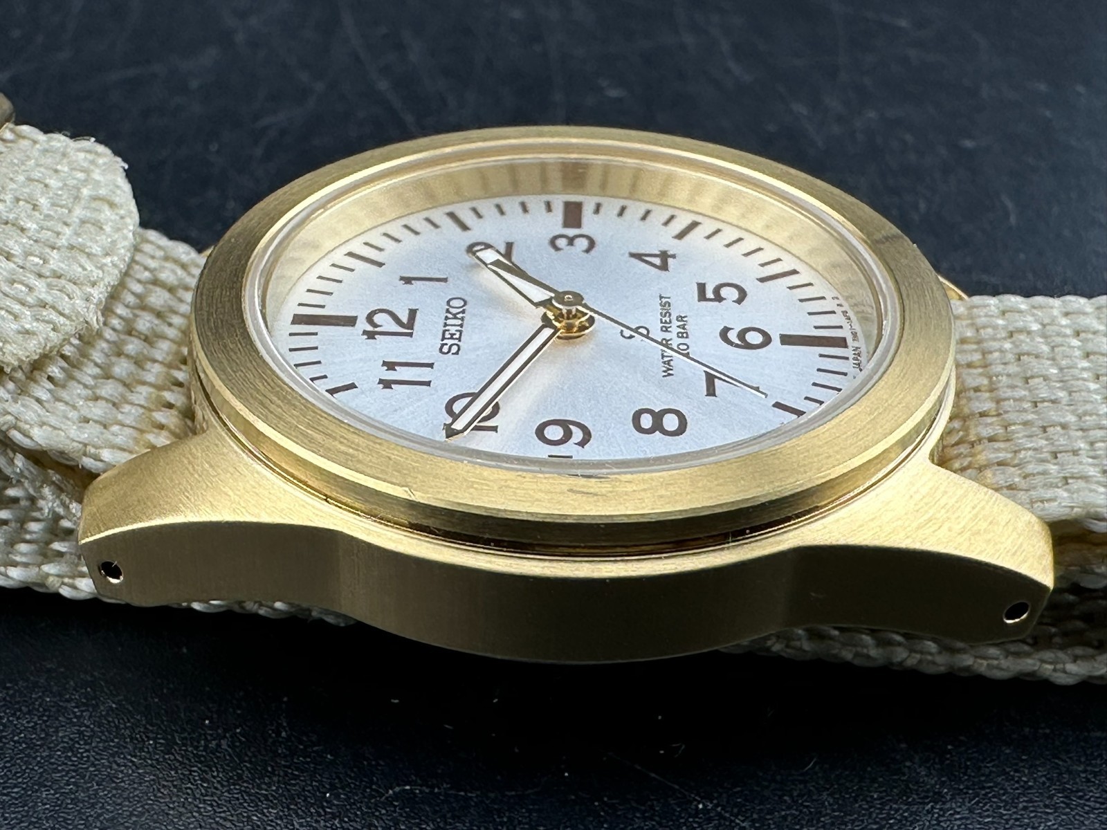 Seiko SUS Nano Universe Men’s Silver Dial Gold Tone 35mm Quartz Watch 7N01-0KL0
