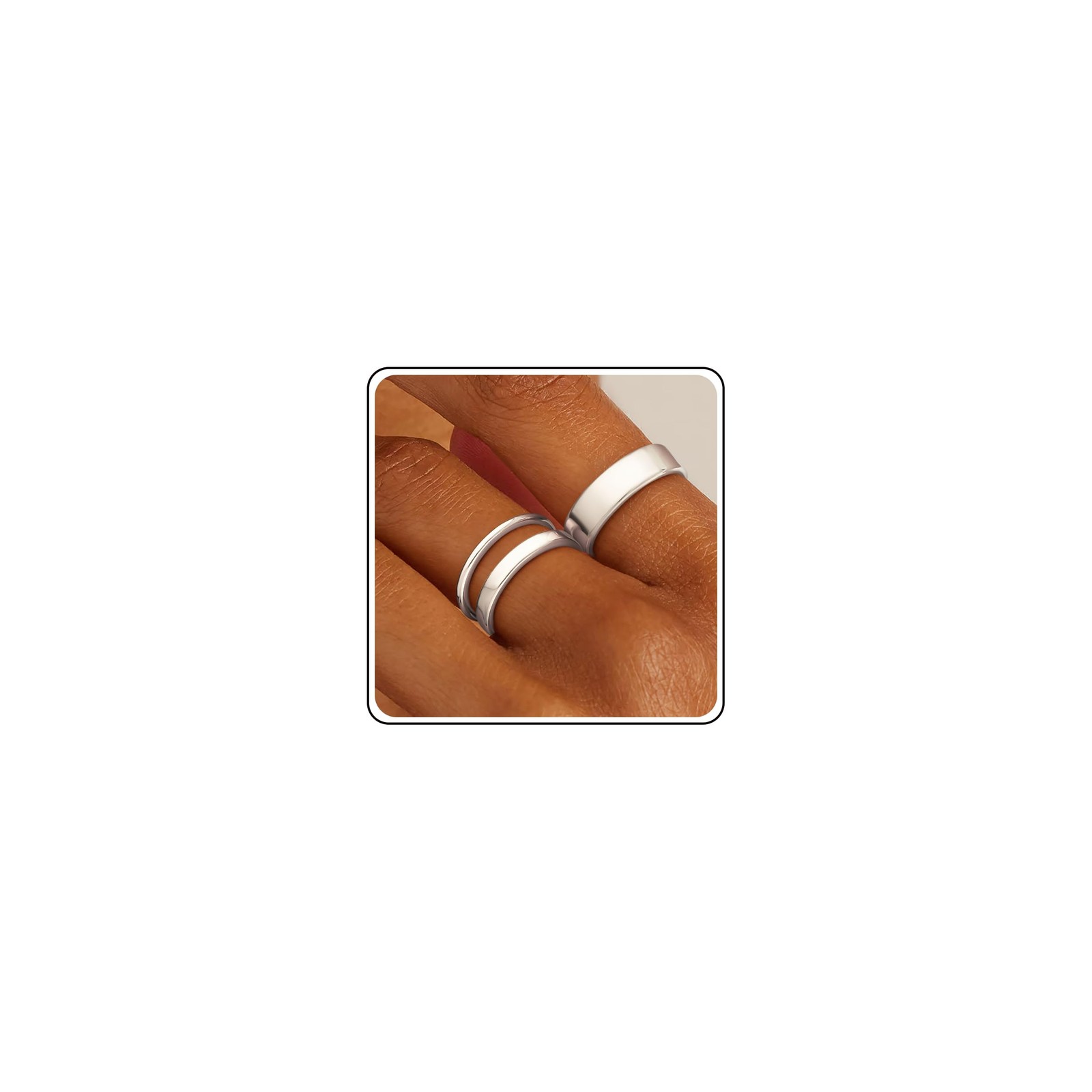 Stackable Silver Gold Rings for Women Non Tarnish 14K Gold Plated Cigar Plain…