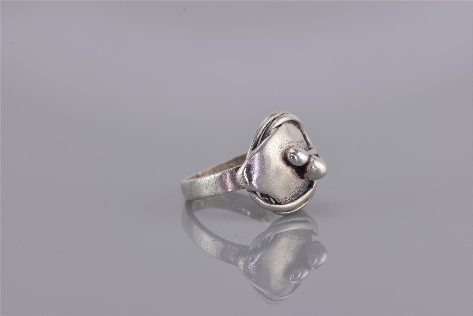 Vintage Sterling Silver 14mm Wrap Around Beaded Band Ring 925 Sz: 4