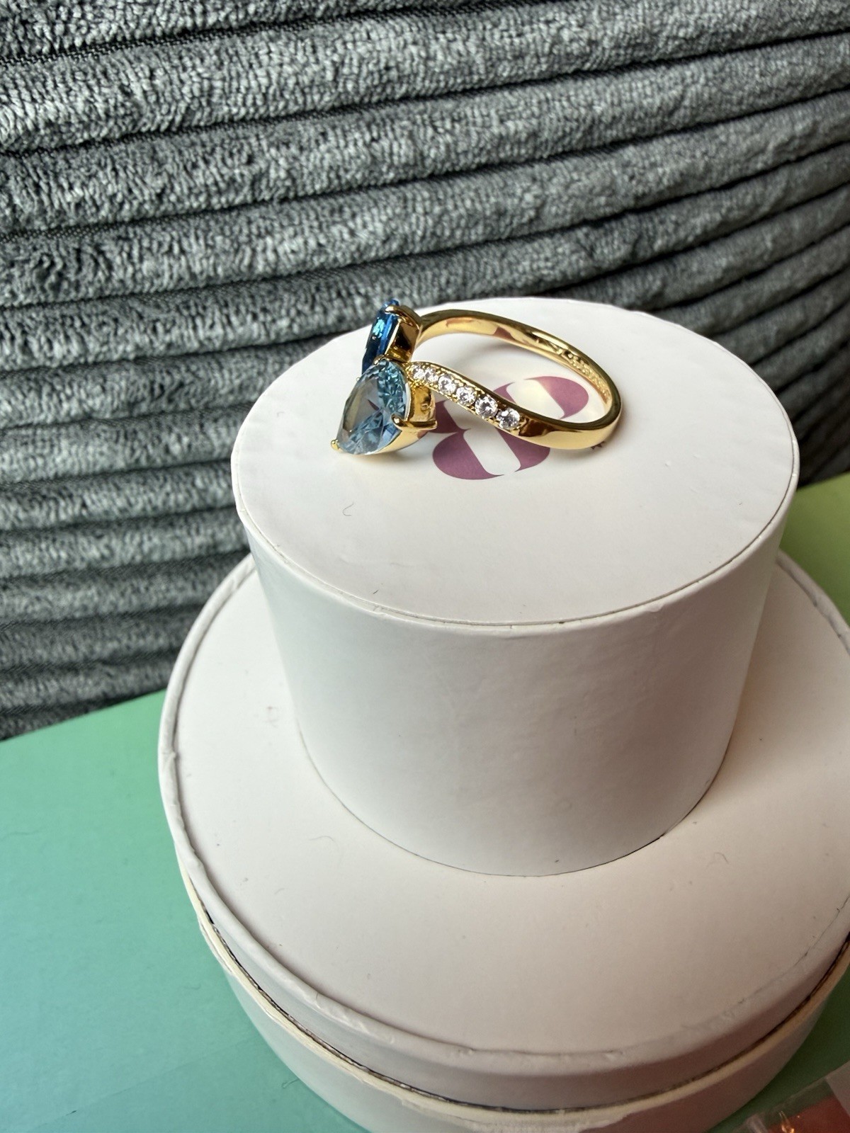 BP OG Ring Size 10 “Peaceful Serenity” Aquamarine & Blue Zircon Spinel on Gold