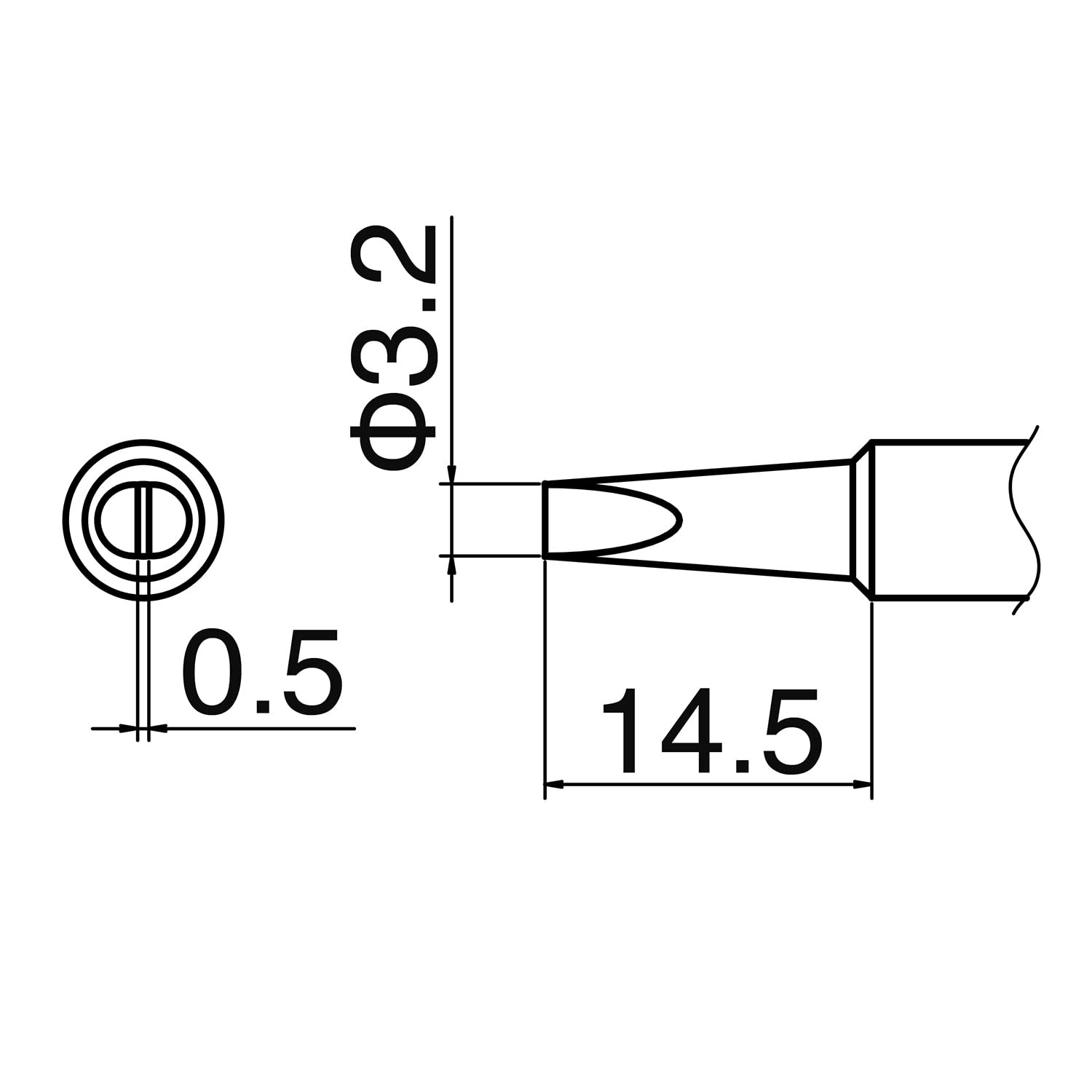 3.2mm Soldering Iron Tip Replacement for FX-888 Station T18D32P