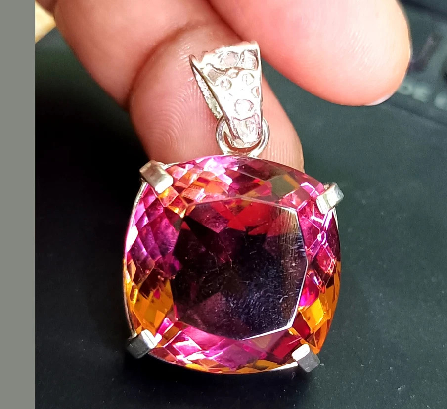 Natural Alexandrite Color Change Loose Gemstone 65 Ct 925 Solid Silver Pendant